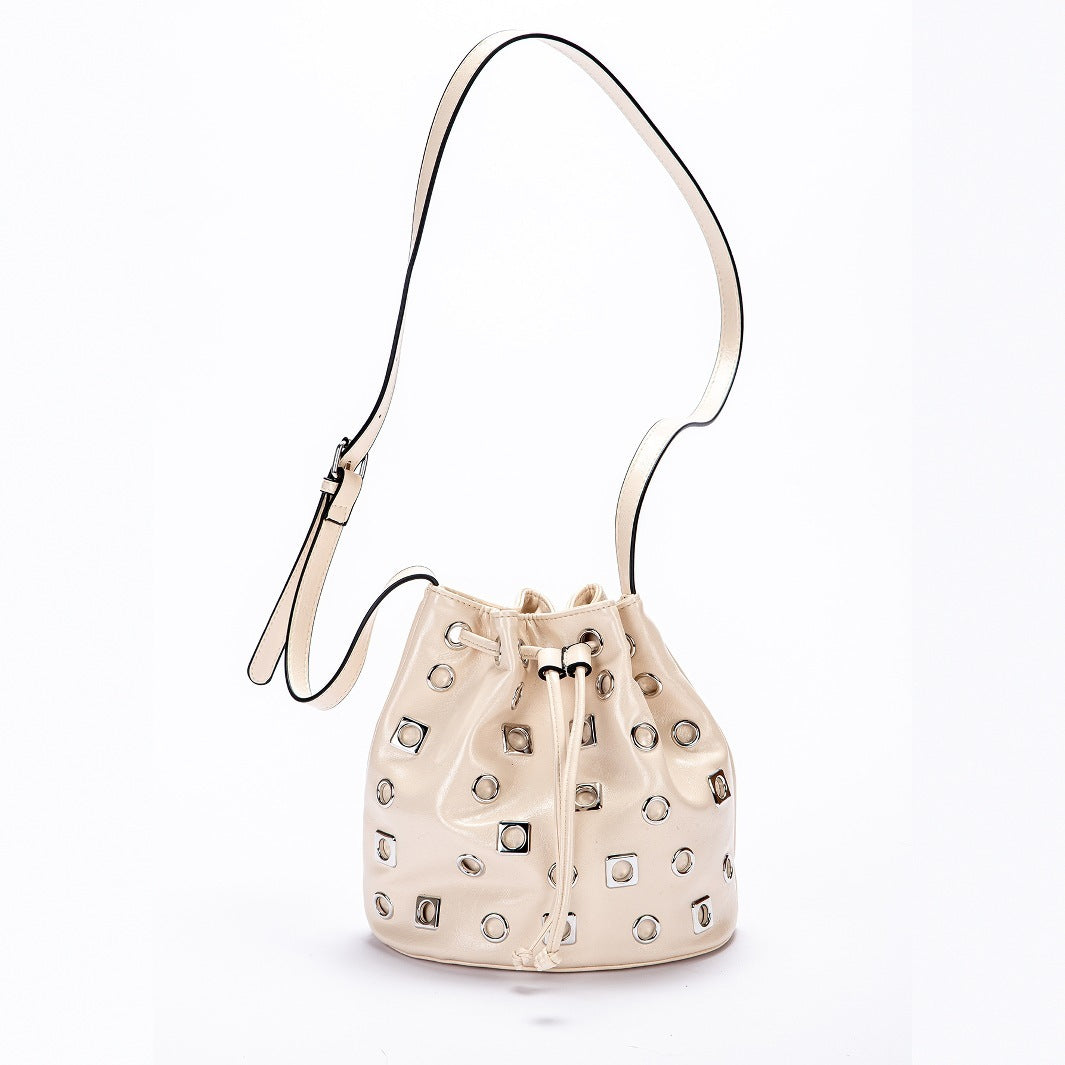 Valley Girl Rivet Bucket Crossbody Bag