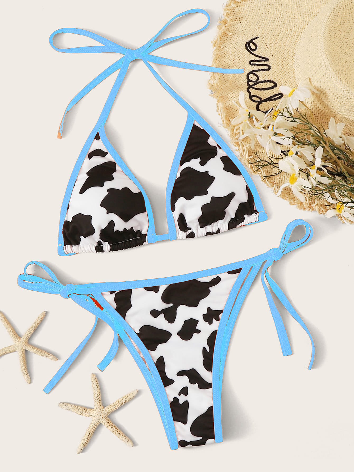 Cow Print Bikini Set