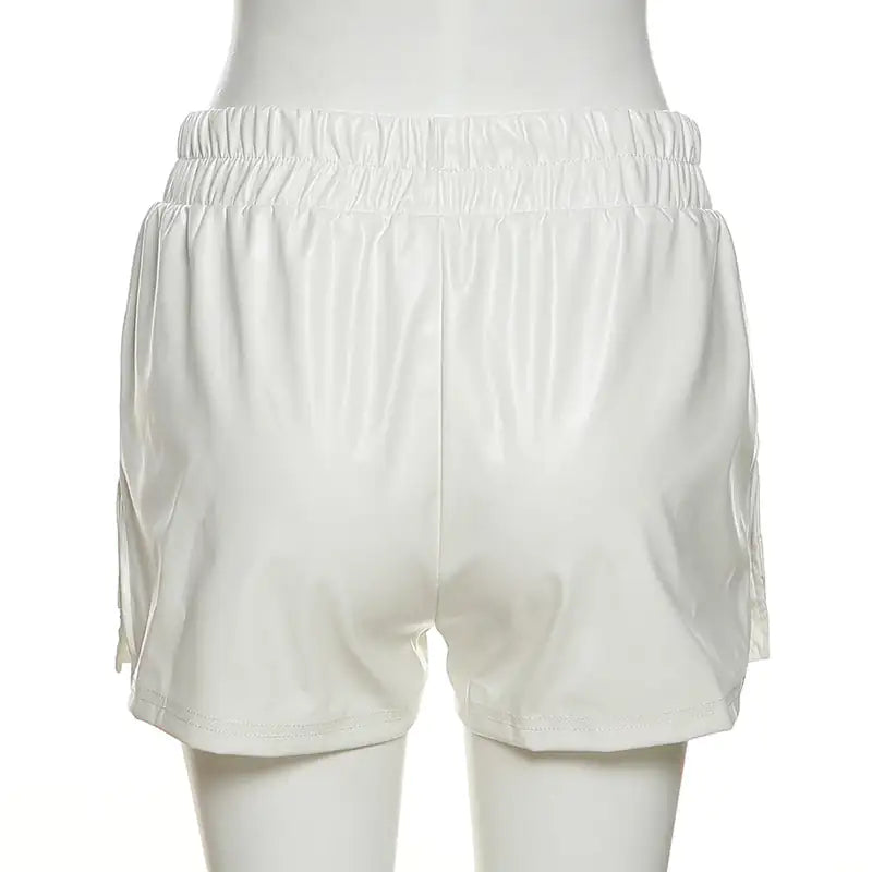 Large Pocket Faux Leather Shorts