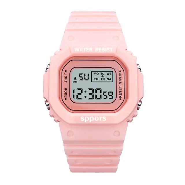 Square LED Digital Sportswear Watch