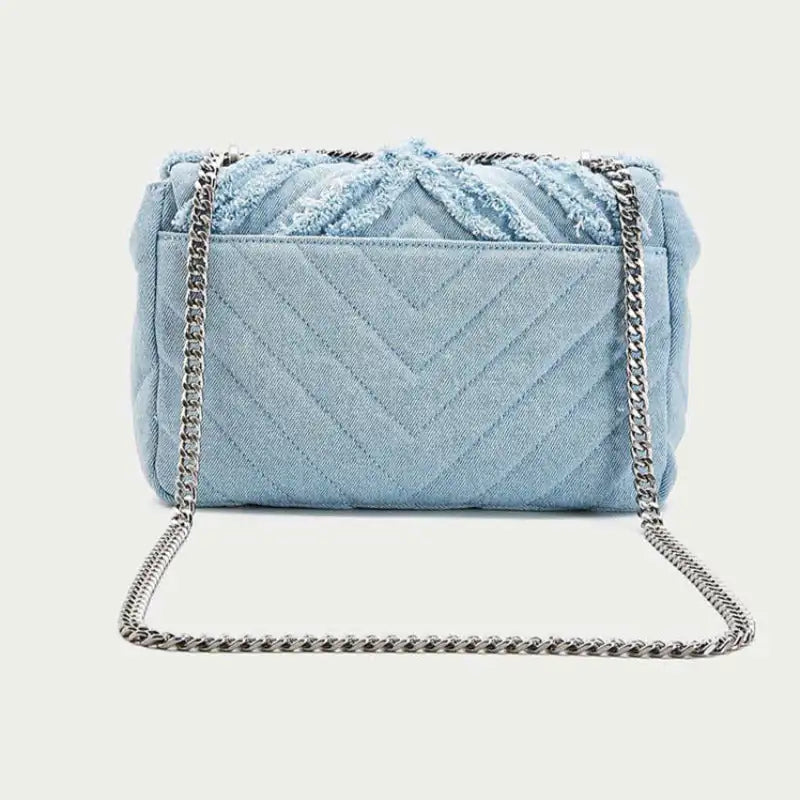 Material Girl Denim Chain Handbag