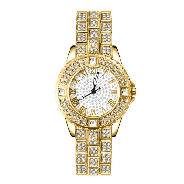 Diamond Crystal Watch and Bracelet Set