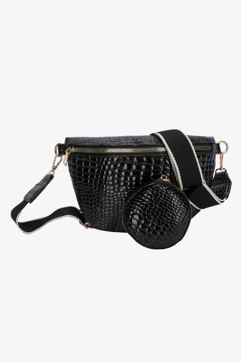 PU Leather Sling Bag with Small Purse