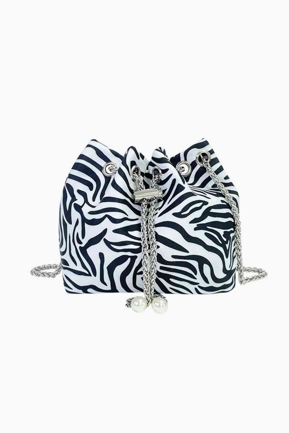 Animal Print Nylon Chanella Bucket Bag