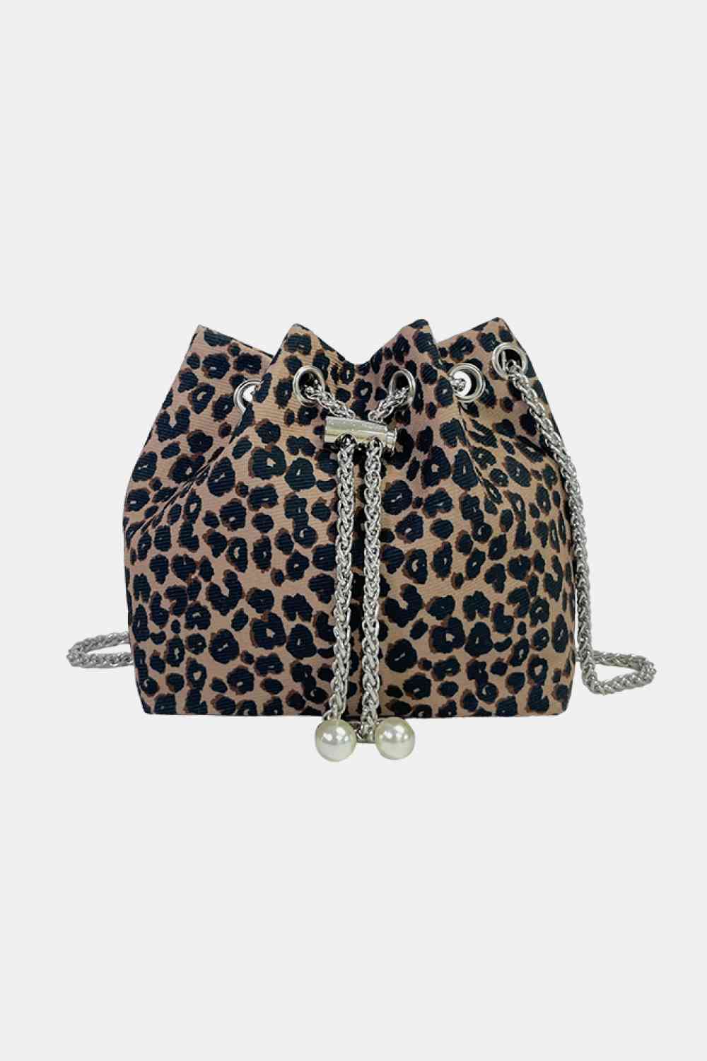 Animal Print Nylon Chanella Bucket Bag