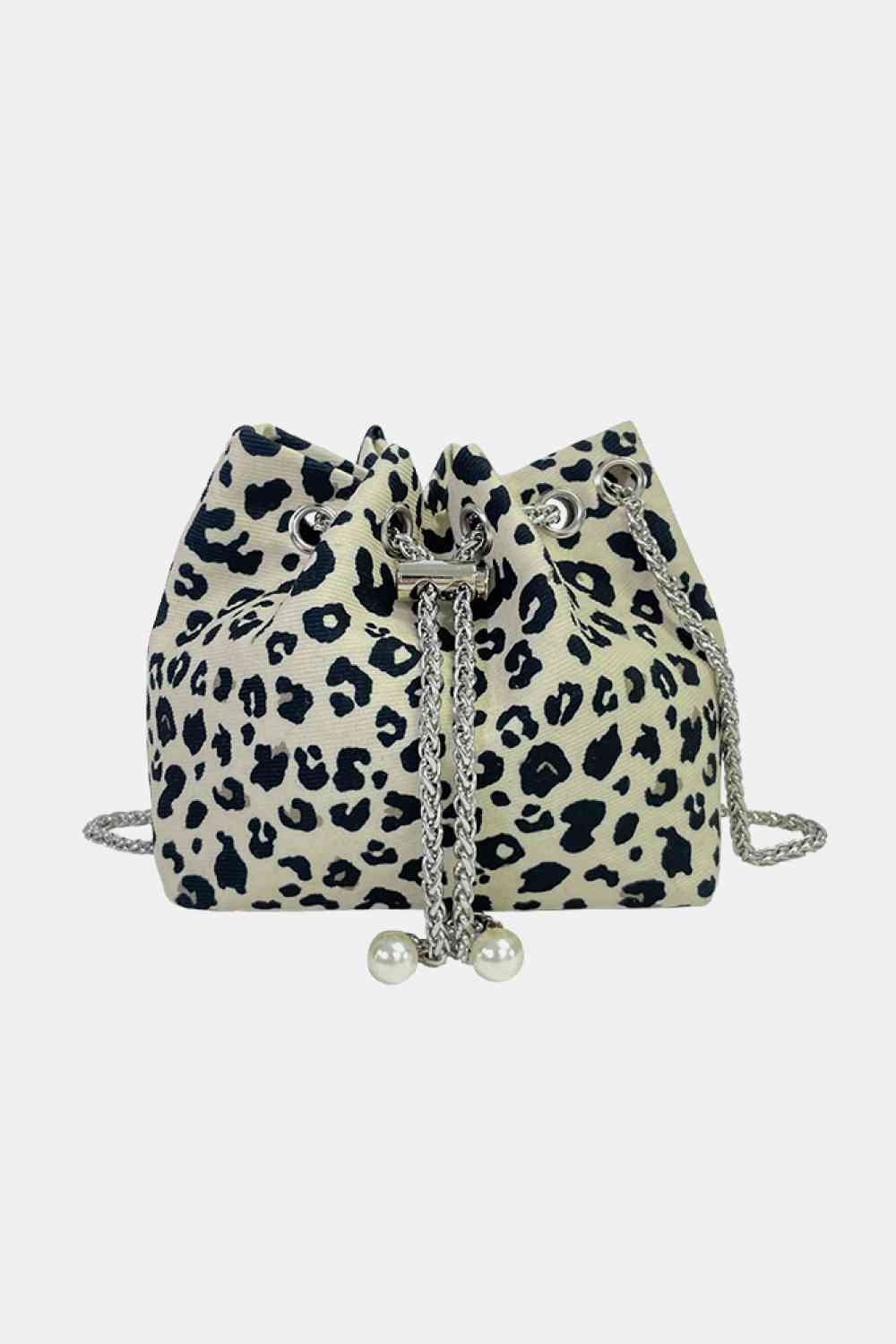 Animal Print Nylon Chanella Bucket Bag