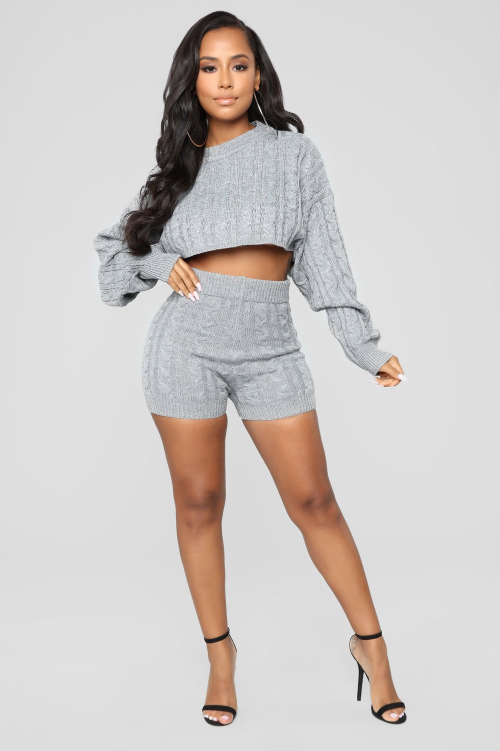 Come Talk To Me 2 Piece Long Sleeves & Shorts Set