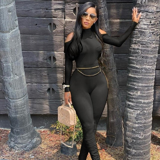 Watch Me Work Bandage Long Sleeve Bodycon Jumpsuit