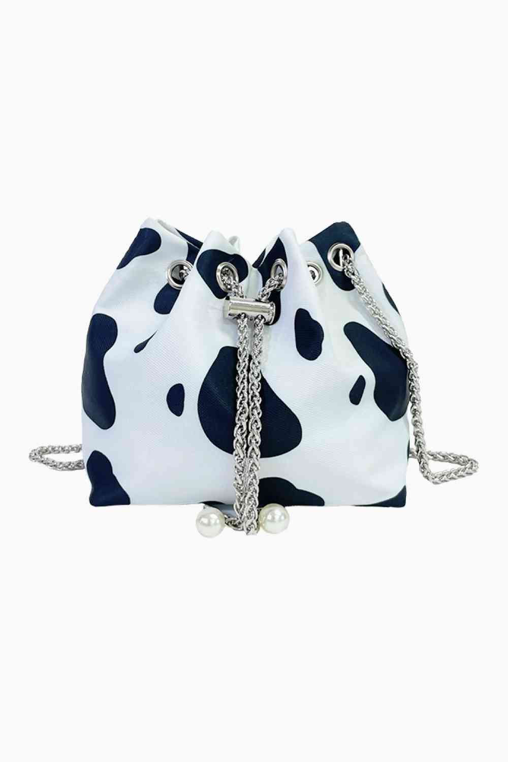 Animal Print Nylon Chanella Bucket Bag