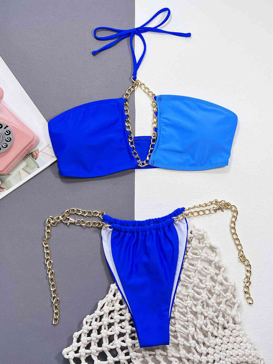 Blue Oceans Halter Neck Bikini Set