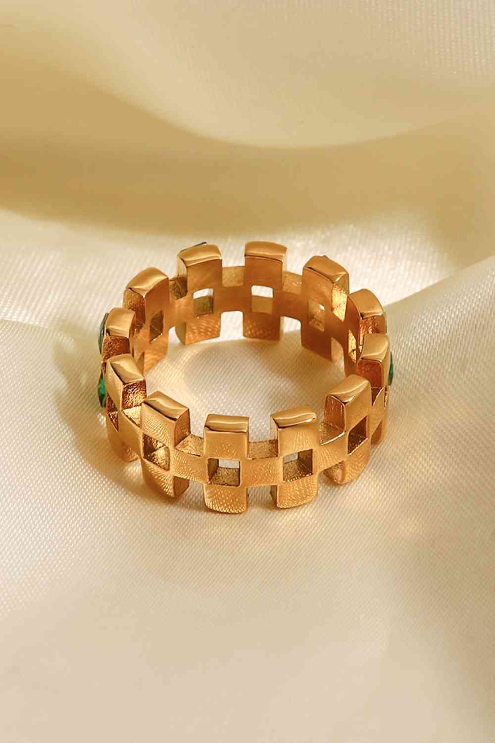 Contrast Stainless Steel 18K Gold-Plated Ring